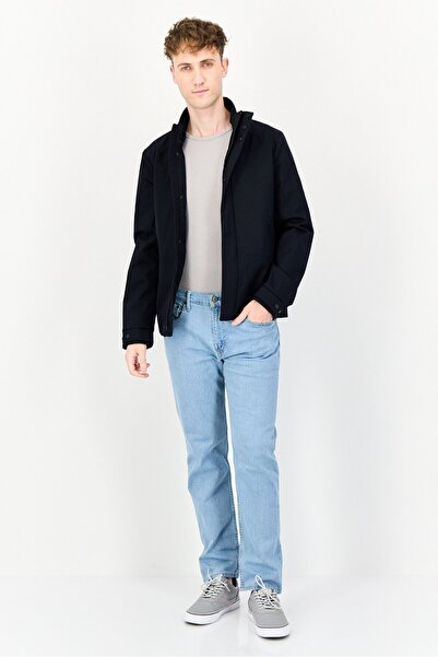 Geox Men Solid Jacket Shirt, Navy