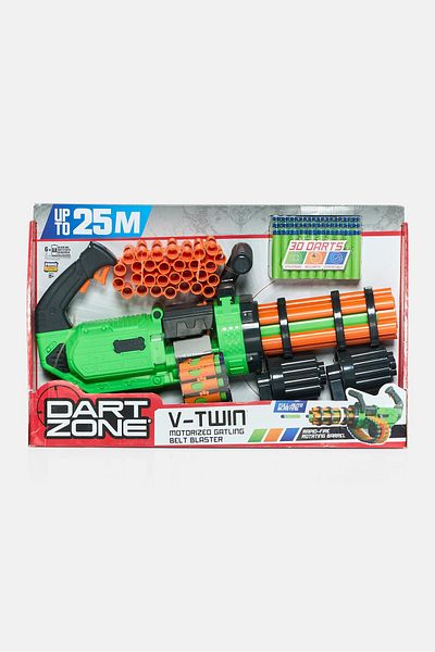 Dart Zone Max Twin Motorized Gatling Belt Blaster, Green