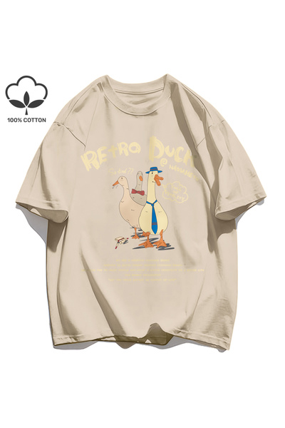 StartMore تي شيرت Y2k Vintage تي شيرت بطبعة بطة ريترو