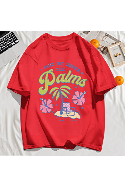 StartMore تي شيرت Y2k Vintage تي شيرت Find Me Palm Beach طباعة تصميم أشجار جو...