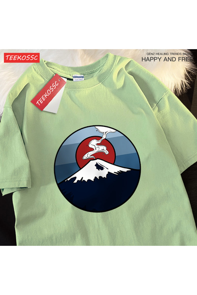 StartMore تي شيرت Y2k Vintage تي شيرت Mount Fuji Explosion Stage