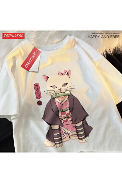 StartMore Y2K Vintage T-Shirt Tee Japanese Harajuku Anime Cat
