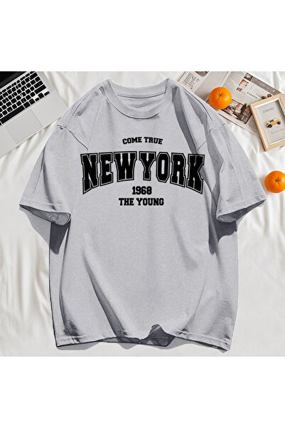 StartMore تي شيرت Y2k Vintage تي شيرت Real Gel New York 1968 طباعة حروف فنية ...