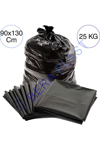 BERA PLASTİK 25 kg 90X130 cm Black Gazelle and Garden Waste Garbage Bag – Bulk, Thick, Tear-Free, Large Size Bag