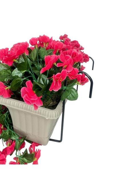 Nettenevime Yapay Çiçek Fuşya Begonvil Sarkan Menekşe Mokka Küpeşte Askılı Saksıda Balkon Çiçeği Çiçek Sepeti