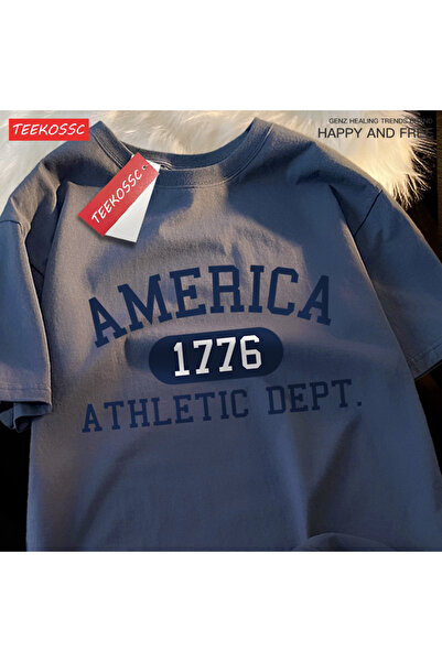 StartMore Y2K Vintage T-Shirt Tee America 1776 Athletic Debt Letter