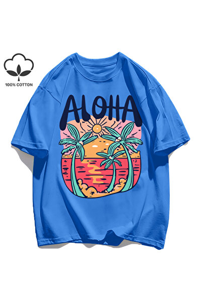 StartMore تي شيرت Y2k Vintage تي شيرت بنمط الشاطئ مطبوع عليه Aloha