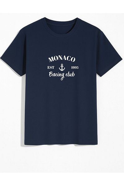 AFROGİYİM Unisex Monaco εμπριμέ μπλουζάκι