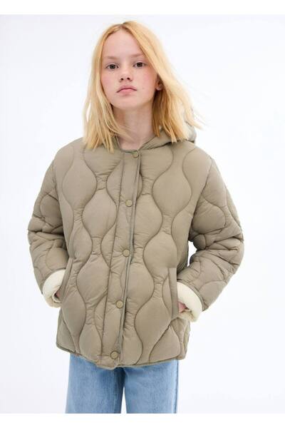 MANGO Kids Kapüşonlu kapitone anorak