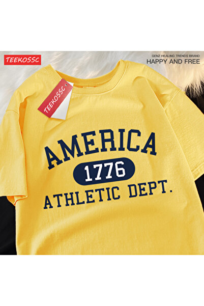 StartMore Y2K Vintage T-Shirt Tee America 1776 Athletic Debt Letter