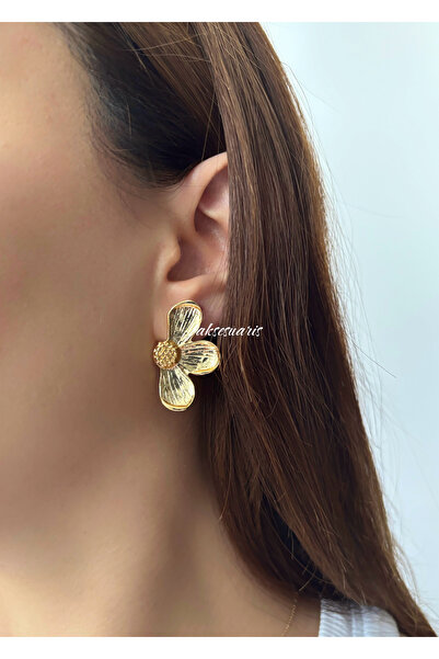 aksesuaris Yarım Çiçek Kadın Küpe