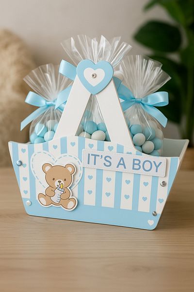seasons box Wooden baby boy gift basket