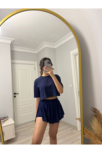 MasalBoutiquee Kadın Bol Kesim Taytlı Spor Şort