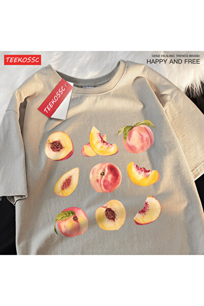 StartMore تي شيرت Y2k Vintage تي شيرت 9 طرق طباعة الخوخ