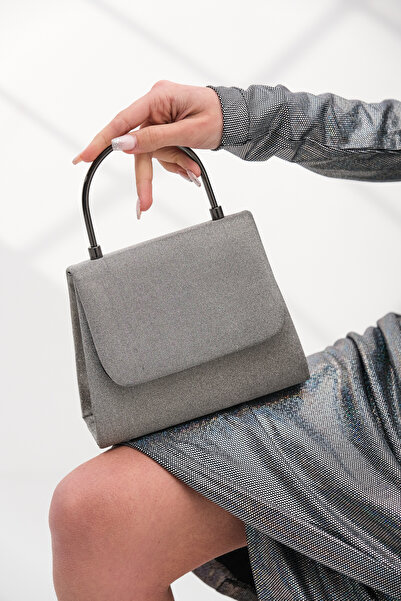 ROZA CANTA Geantă clutch pentru rochie de seară Simkum Platinum pentru femei