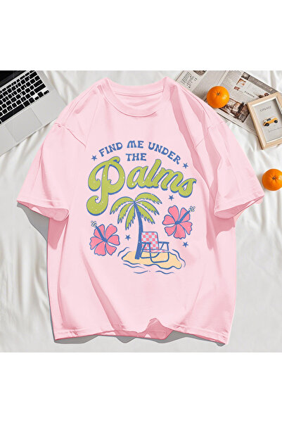 StartMore تي شيرت Y2k Vintage تي شيرت Find Me Palm Beach طباعة تصميم أشجار جو...