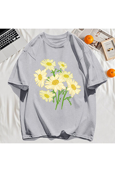 StartMore تي شيرت Y2k Vintage تي شيرت مطبوع عليه زهور صفراء