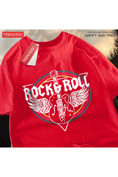 StartMore تي شيرت Y2k Vintage تي شيرت روك رول جيتار كهربائي