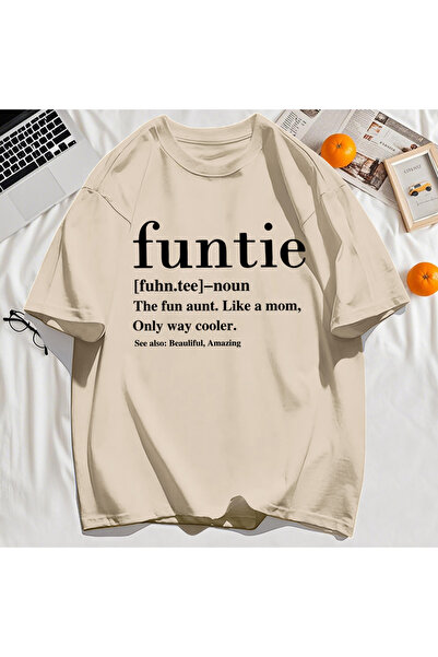 StartMore تي شيرت Y2k Vintage تي شيرت Funtie Aunt Like Mom Fun مطبوع