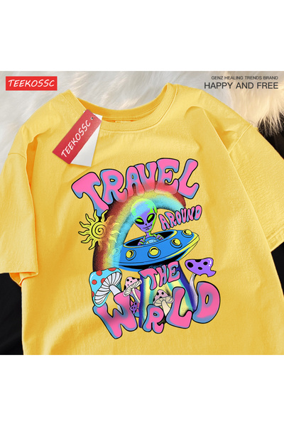 StartMore Y2K Vintage t Shirt Tee Alien Ufo Earth