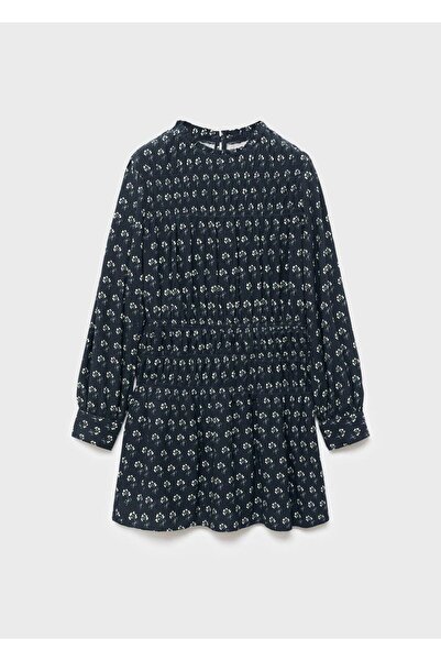 MANGO Kids Çiçekli balon kollu elbise