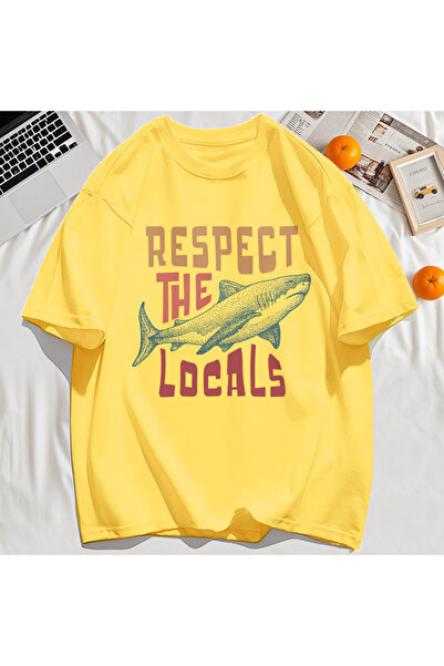 StartMore Y2k Vintage Tişört Tee Vintage Locals Köpekbalıkları Saygı Baskı