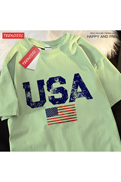 StartMore Y2K Vintage T-Shirt Tee Usa Letters American Flag
