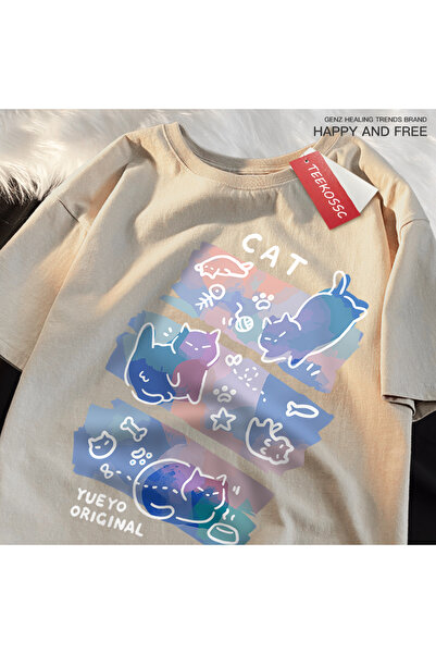 StartMore تي شيرت Y2k Vintage تي شيرت مطبوع عليه قطة شريرة ممتعة على الطراز ا...