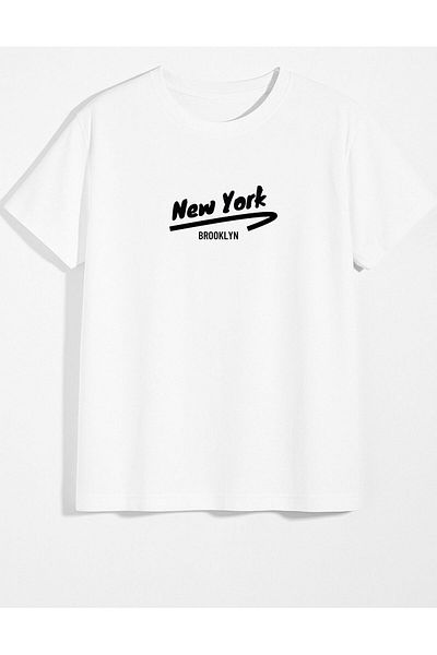 AFROGİYİM Unisex New York εμπριμέ μπλουζάκι