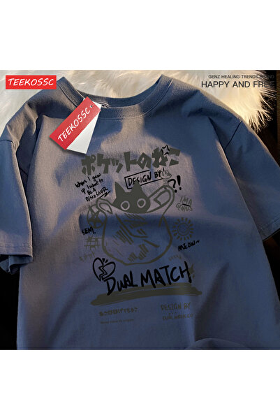 StartMore Y2k Vintage Tişört Tee Japon eğlenceli ve sevimli Harajuku kedi