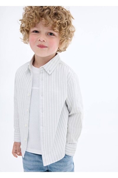 MANGO Baby Çizgili Oxford gömlek