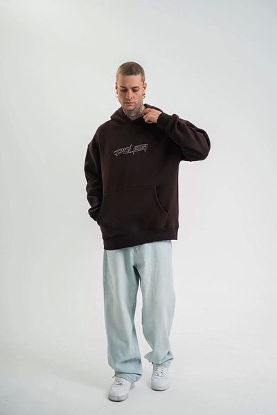 Silerra Unisex Φούτερ με κουκούλα με τρεις κλωστές - Καφέ