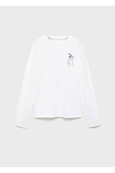MANGO Kids Desenli pamuklu tişört