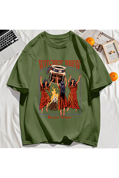 StartMore Y2K Vintage T-Shirt Tee Witches Brew Black Magic Print