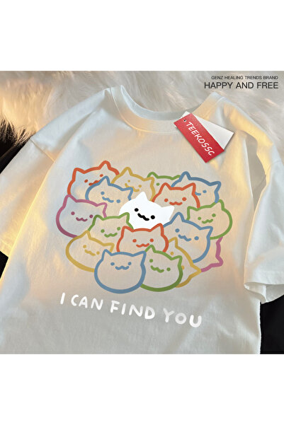 StartMore تي شيرت Y2k Vintage تي شيرت يمكنني العثور على طباعة قطة ممتعة