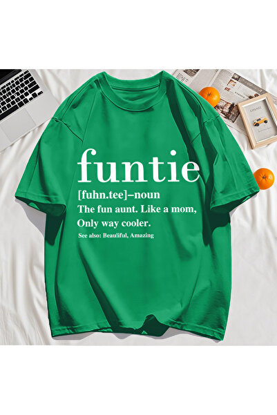 StartMore تي شيرت Y2k Vintage تي شيرت Funtie Aunt Like Mom Fun مطبوع