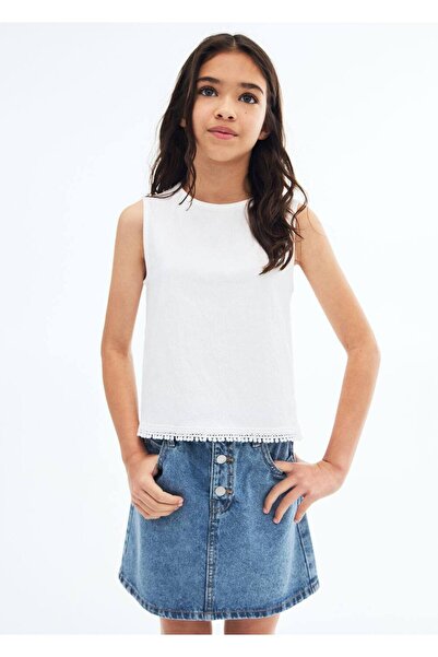 MANGO Kids Paperbag denim etek