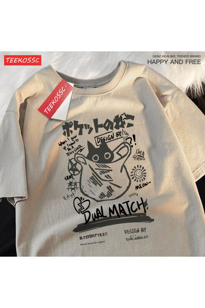 StartMore تي شيرت Y2k Vintage تي شيرت ياباني مرح ولطيف على شكل قطة هاراجوكو