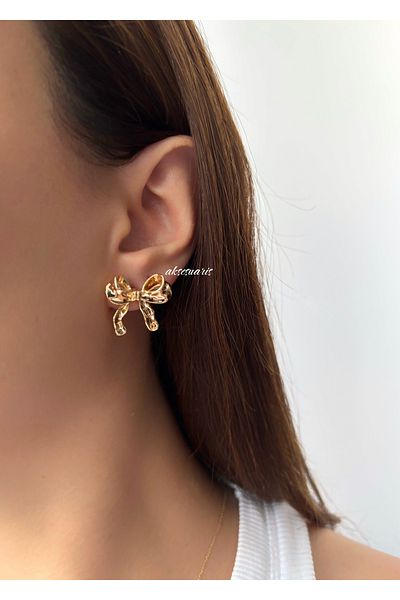 aksesuaris Minimal Bow Earrings
