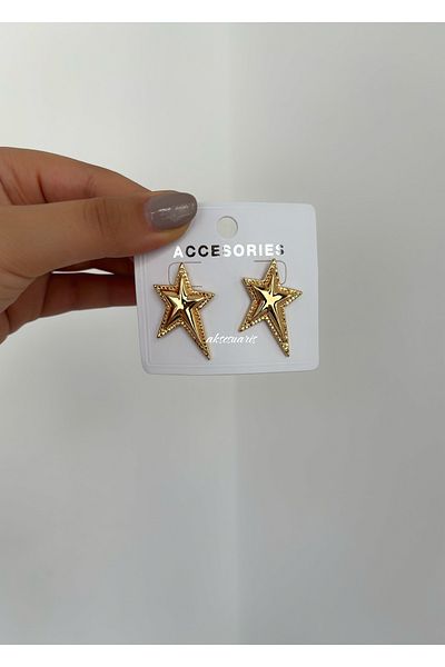 aksesuaris Star Plated Women's Earrings