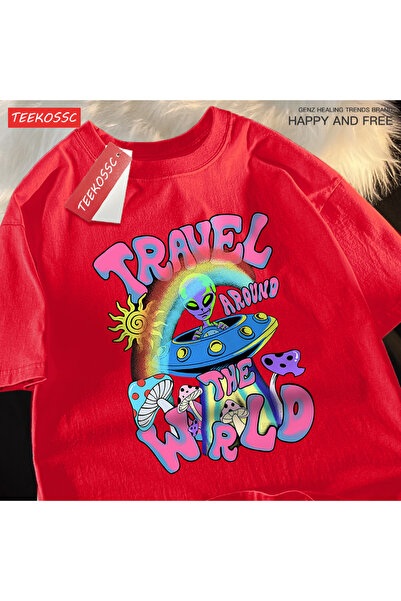 StartMore تي شيرت Y2k Vintage تي شيرت Alien Ufo World