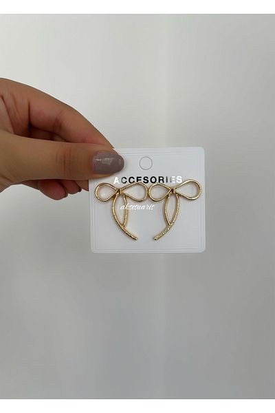 aksesuaris Thin Bow Dangle Women's Earrings