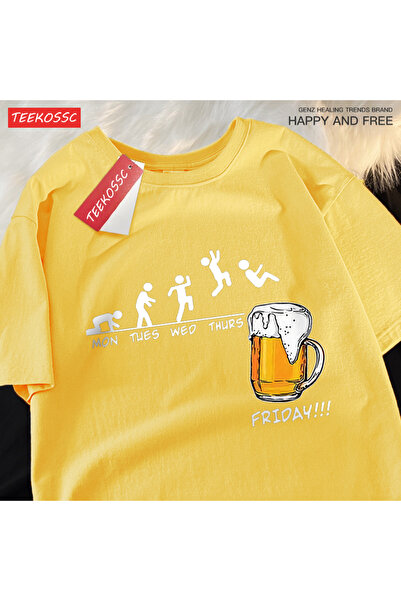 StartMore Y2K Vintage T-Shirt Tee Beer Freedom Have Fun
