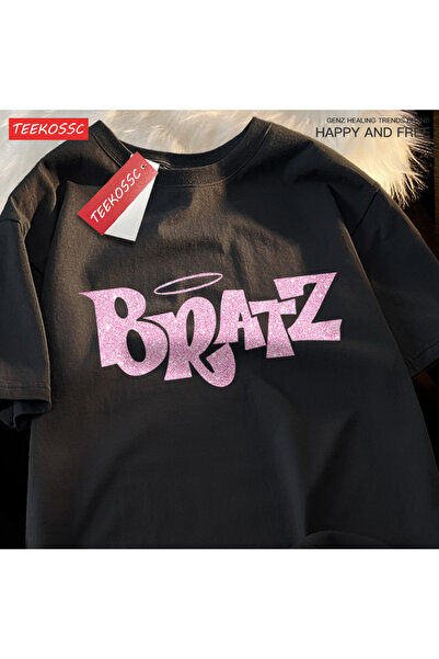 StartMore تي شيرت Y2k Vintage تي شيرت وردي بأحرف كرتونية Bratz