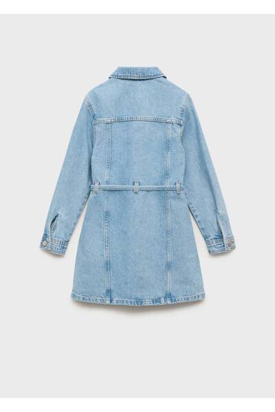 MANGO Kids Düğümlü denim elbise