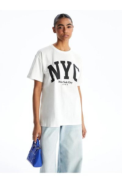 LC Waikiki Tricou pentru femei XSIDE Crew Neck New York imprimat (S5)