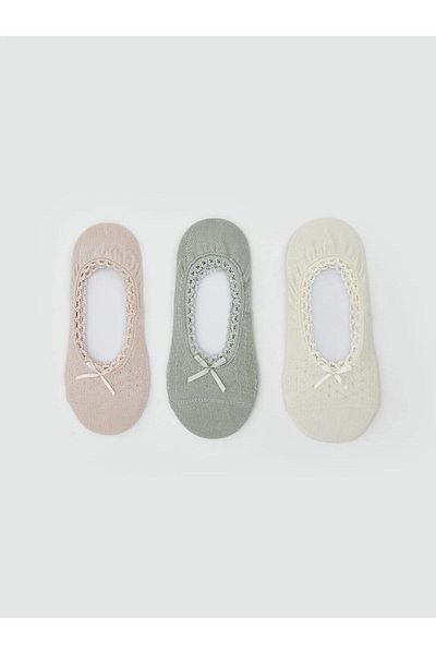 LC Waikiki Дамски чорапи за балерини LCW Dream Bow Detailed, 3 чифта (S5)