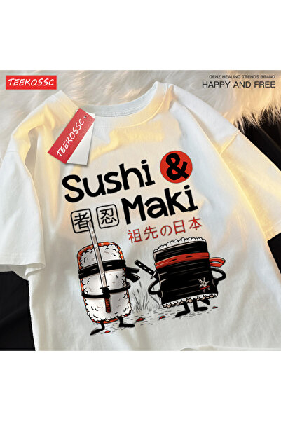 StartMore تي شيرت Y2k Vintage تي شيرت Theduc سوشي وطباعة السوشي