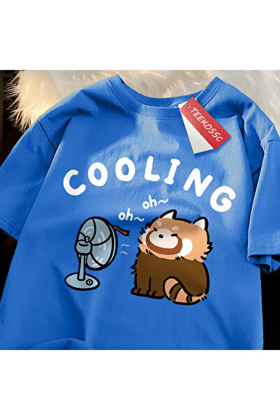 StartMore Y2K Vintage T-Shirt Tee Fun Raccoon Blowing a Fan