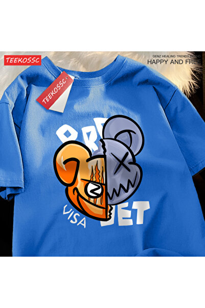 StartMore تي شيرت Y2k Vintage تي شيرت مطبوع عليه رسوم كرتونية ممتعة لوجه الدب